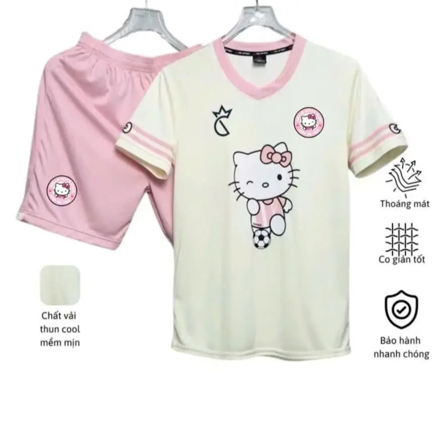 [CÓ IN TÊN] Bộ Áo Bóng Đá Hello Kitty Chất Liệu Thun Lạnh  mềm mịn cho nam nữ - Sport