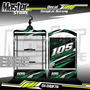 Stiker Decal Sangkar Burung Kotak Motif NANJUNG Full Laminasi Anti Gores & Anti Luntur Bisa Request Nama, Gambar, Dll - Stiker Decal Sangkar Burung Kotak Murah Berkualitas