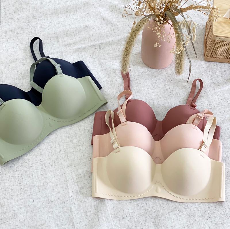 [Mã 17] Sét 3 Áo Ngực Cúp Ngang Quả Tròn Đệm Bàn Tay Nâng Ngực MILICEN Họa Tiết Giọt Nước Dập Nối amn-17