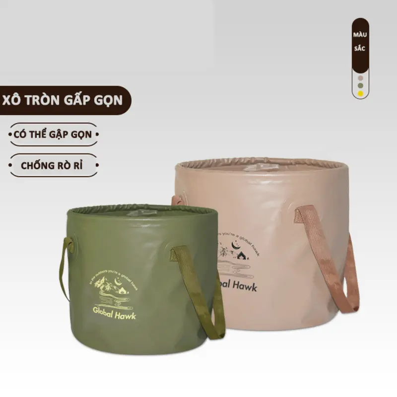Xô đựng nước dã ngoại gấp gọn du lịch cắm trại rất tiện dụng, dễ dàng mang theo - DCP19 2