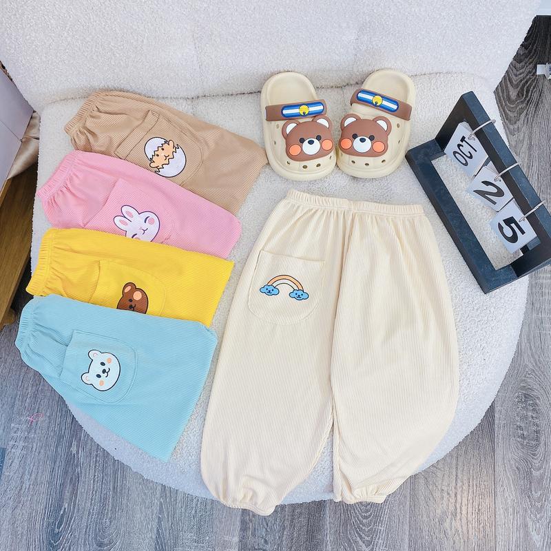 Quần dài cho bé - Quần tăm lụa cho bé quần chục bé trai bé gái 6-16kg - V7