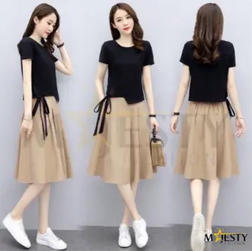 Setelan Atasan Rok Pendek Korean Style/Set rok polos