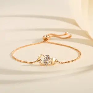 Gelang Serut Wanita Model Infinity Perhiasan Lapis Emas Gelang Kupu -Kupu Full Diamond Aksesoris Wanita Y648