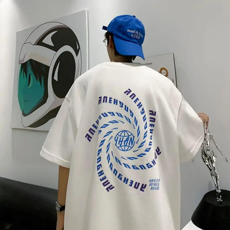 Baju Oversize Modern Big Size Kaos Abu Atasan Dewasa Sablon Pria 3