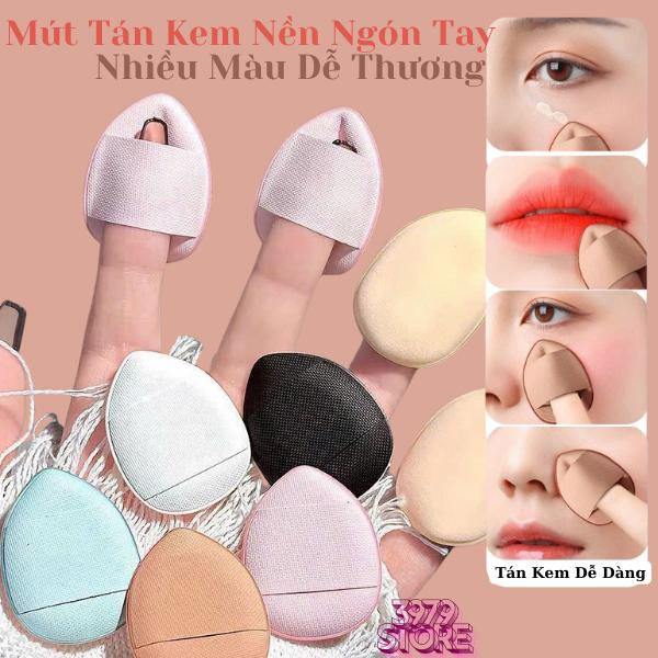 Hộp 6 Mút Trang Điểm Tán Kem Nền Mini Đeo Ngón Tay Tiện Lợi Cosmetic Mỹ Phẩm dụng cụ uốn mi sản phẩm đơn dụng cụ trang điểm bong mut danh nen Nữ Women