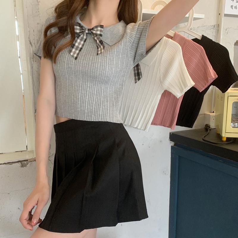 Atasan Korean Style Lengan Pendek Wanita Import Rajut Premium UF US | Baju Korean Style Wanita Lengan Pendek Rajut Import Premium | Korean Style Wanita Atasan Lengan Pendek Rajut | Rajut Korean Style Wanita Lengan Pendek 5