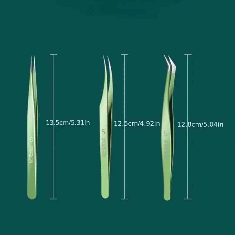 3pcs Eyelash Extension Tweezers Set, High Precision Tweezers, Professional Eye Lash Makeup Tool For Women 6