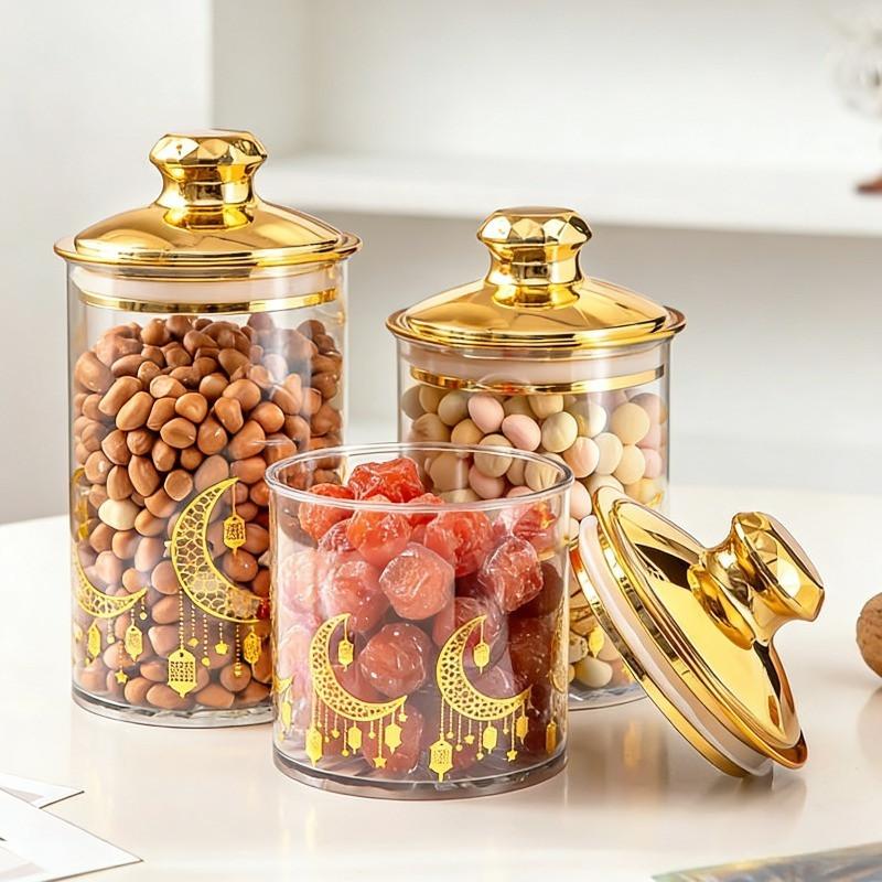 PERFECT 3Pcs/Set Toples Penyimpanan Toples Kue Lebaran Ramadan Look Mewah Aesthetic Snack Toples Penyimpanan Toples Emas Full Tutup Kedap Udara PERFECT 3Pcs/Set Toples Penyimpanan Toples Kue Lebaran Ramadan Look Mewah Aesthetic Snack Toples Penyimpanan Toples Emas Full Tutup Kedap Udara