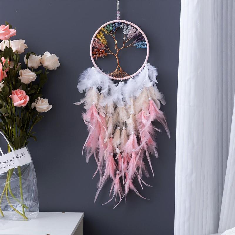 Hanging Dream Catcher, 1 Count Tree Of Life Feather Dream Catcher Hanging Decor, Room Decor Hanging Ornament, Craft Gift for Friends 1