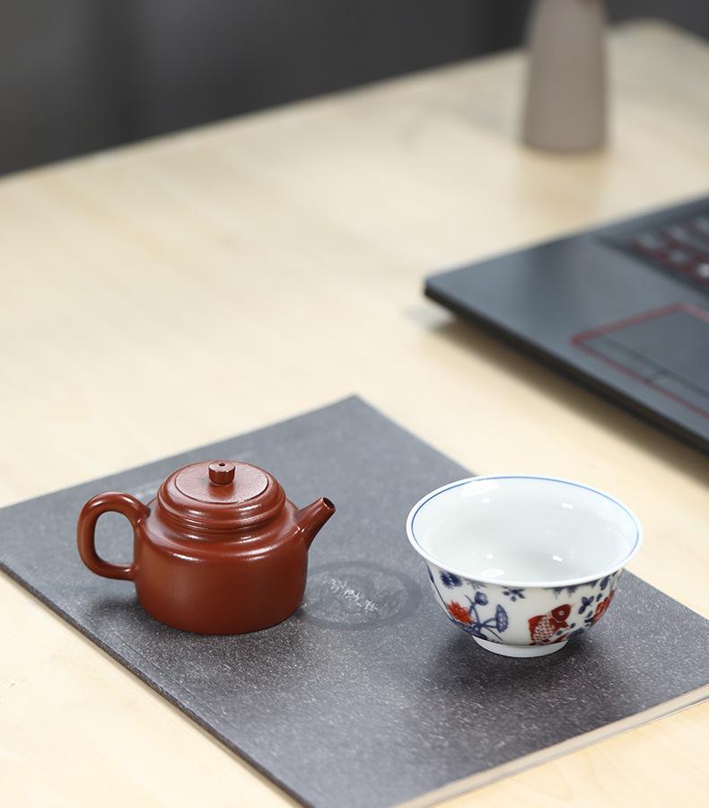 Product Introduction of # Zisha Teapot# Life-Long Fidelity Yixing Zisha Teapot Handmade Famous Authentic Tea Size Capacity Tea Set Suit Yixing Zisha Teapot Wrinkled Cinnabar Single Tea Making Dezhong Teapot 14