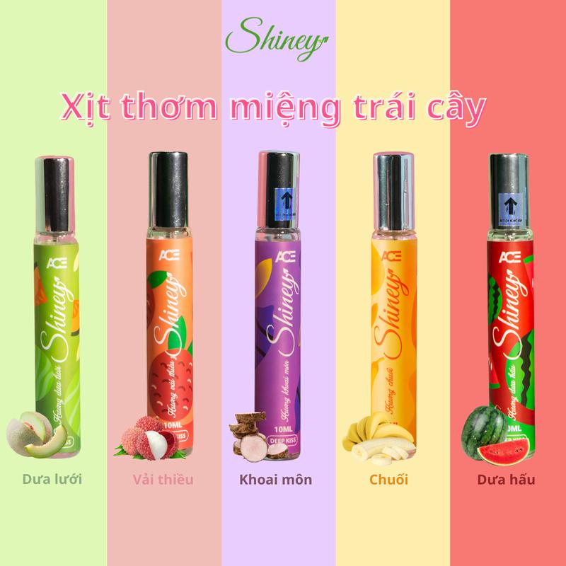 Xịt thơm miệng trái cây cho nam nữ Shiney by ACE Nature 10ml/chai xịt miệng ngọt ngào the mát