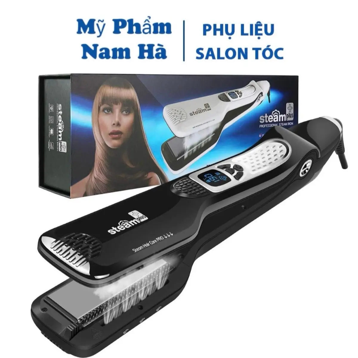 [ Chính Hãng ] Máy kẹp duỗi tóc hơi nước Steam plus+ kèm quà tặng máy là tóc
