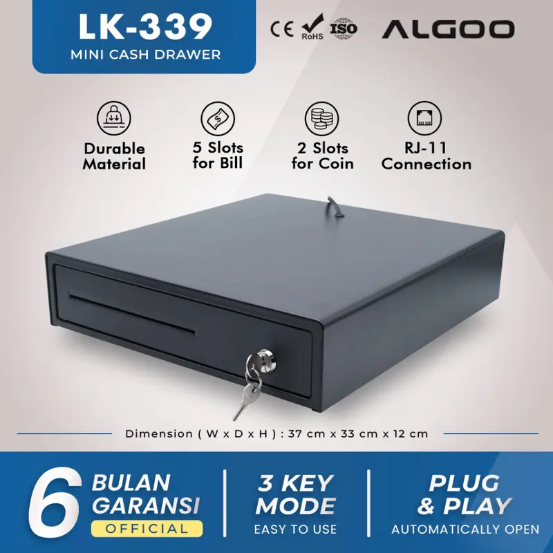 ALGOO LK-339 Cash Drawer Laci Kasir Penyimpanan Uang 2