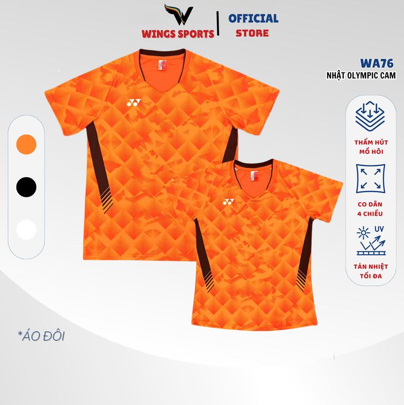   XẢ KHO SALE TO  Áo cầu lông tuyển Nhật olympic WA76 màu cam dành cho tập luyện và thi đấu áocầulông olympic2024 
