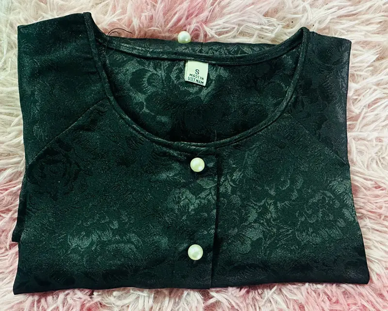 Áo Bà Ba ( Áo lẻ ) Gấm Lụa Hoa Văn - Tay Dài Nút ngọċ Trai- Loại  1 - Hàng May Của Hàng - Đủ Size Đủ Màu Women Top Sơ Mi 8