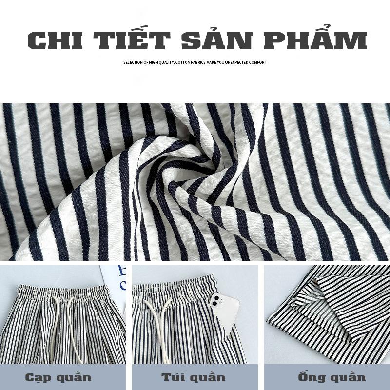 [CHẤT XỊN QC] Quần suông kẻ sọc nữ - Quần kẻ ống rộng - Dáng suông nữ - Chất đũi thô nhăn Women Ong Sọc Kẻ 1
