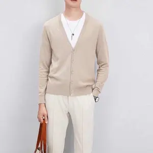 Cardigan Clean Softcream Unisex / Cardigan Rajut Premium Pria dan Wanita Warna Krem Muda Casual Stylish Formal Kekinian Terviral Terlaris Termurah Knitwear