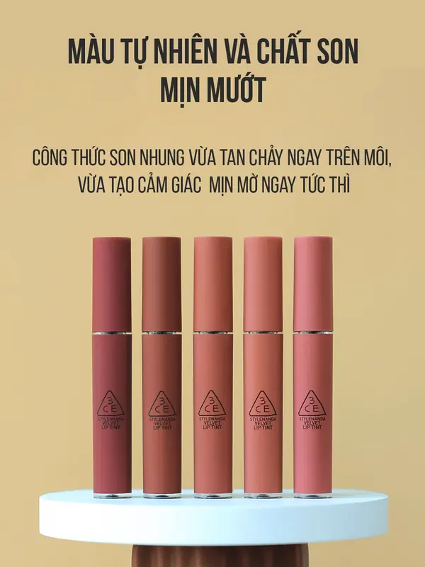 Son kem lì nhung mịn 3CE Velvet Lip Tint 4g 2