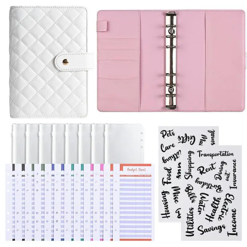 A6 Budget Planner, Monthly Saving Challenge Kit, Budget Binder for Cash Stuffing with Envelopes, Durable Office Stationery Supplies