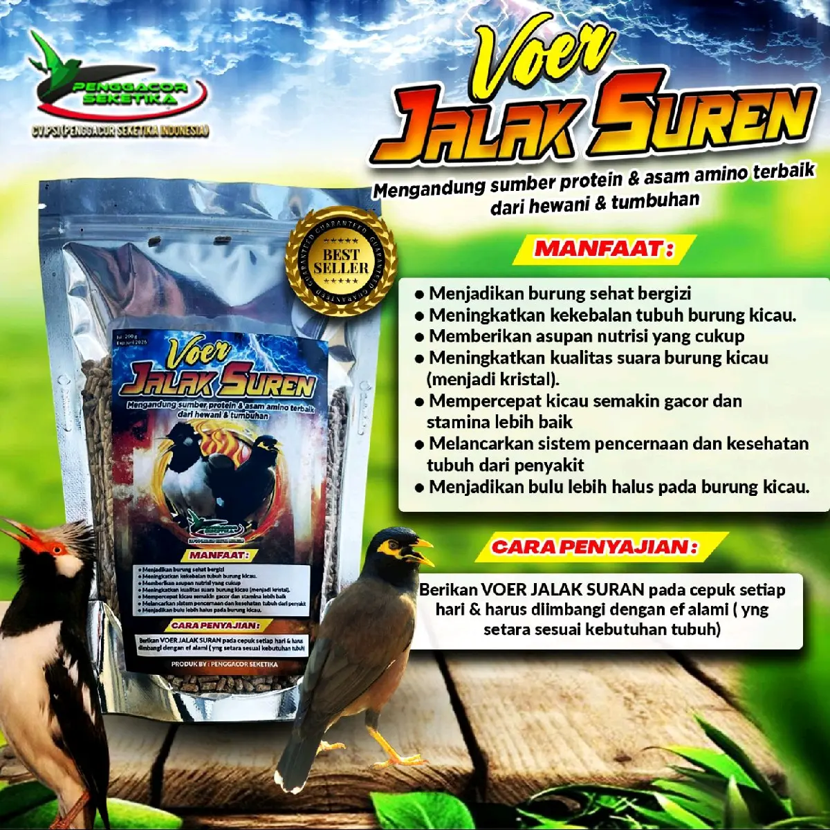 Voer Pakan Jalak Suren Penggacor BurungVitamin suplemen burung