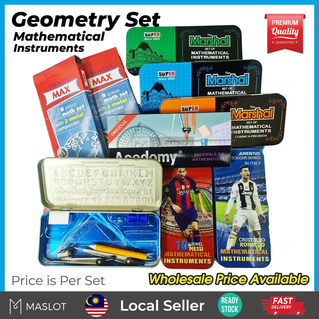 Mathematical Instriments Geometry Marshal Mathematical Instruments Compass Geometric Set / Math ...