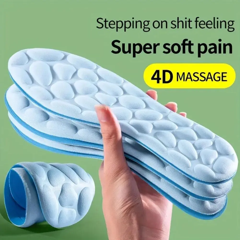 1Pair Pebble Insoles Breathable Comfortable Cushion Sport Running Insole For Feet Shoes Pads E1U4