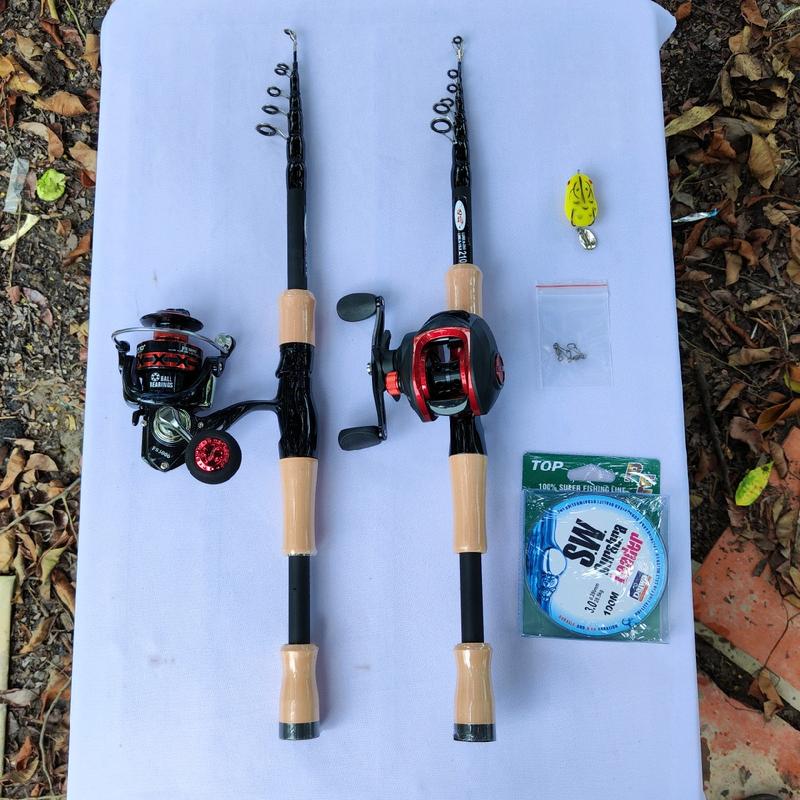 [Bảo Hành 7 Ngày] Combo Cần Câu Lure Rút Gọn CatchFish Chất Liệu Cacbon rỗng, Cần rút gọn 50cm, Tùy chọn Combo Đứng và Combo Ngang. Bắt Cá Fishing Đi Câu Câu Cá