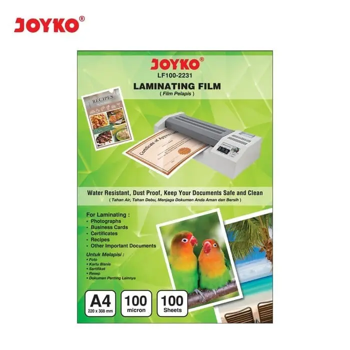 Joyko Plastik Laminating Film A4 LF100-2231 100Micron Isi 100