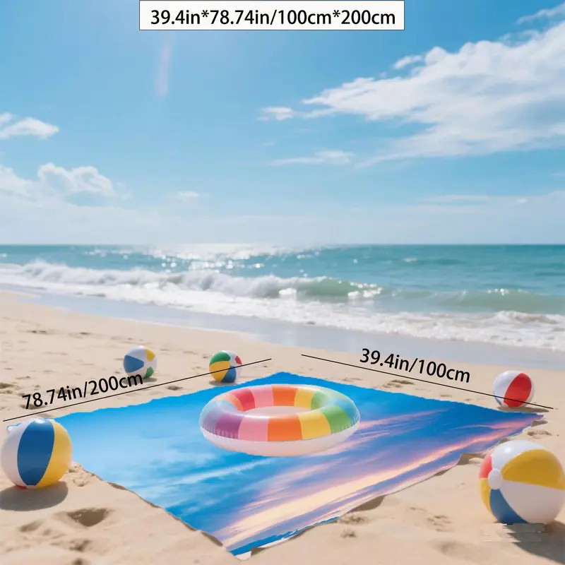Natural Scenery Pattern Beach Towel, Ultra-fiber Bath Towel, Fun and Practical Summer Accessory for Vacation Travel and Swimming 2