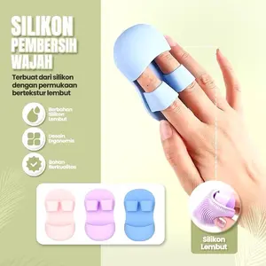 Sikat Wajah Silikon Alat Pembersih Wajah Pembersih Wajah Silikon Silicone Jari Cuci Muka Exfoliating Face Brush