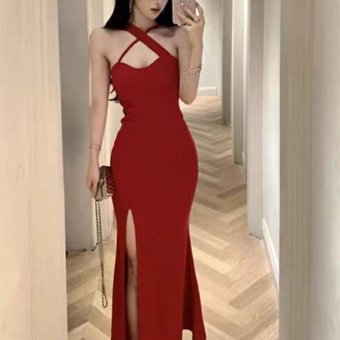 Promo 7891 red dress for woman formal bodycon long black cocktail dress  plus size off shoulder dress with slit dress merah wanita tanpa lengan -  7893-beige, 2XL - Kota Administrasi Jakarta Utara - Herthaduga99 | Tokopedia