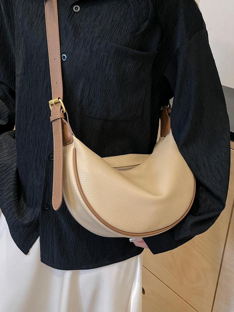 Product Introduction of Fashion Colorblock Underarm Bag, Large Capacity Commuter Bag, Trendy Versatile High-quality Daily Commuting Bag, Girl Fashionable Shopping Bag 5