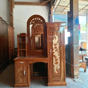 meja rias kayu jati,  material bahan full kayu jati hanya bisa pengiriman jawa & bali