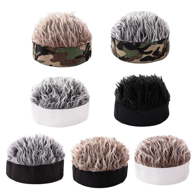 Product Introduction of Rambut palsu simulasi kacak, topi rambut pendek, Retro, Hip-hop, gurauan, tanpa tepi 22