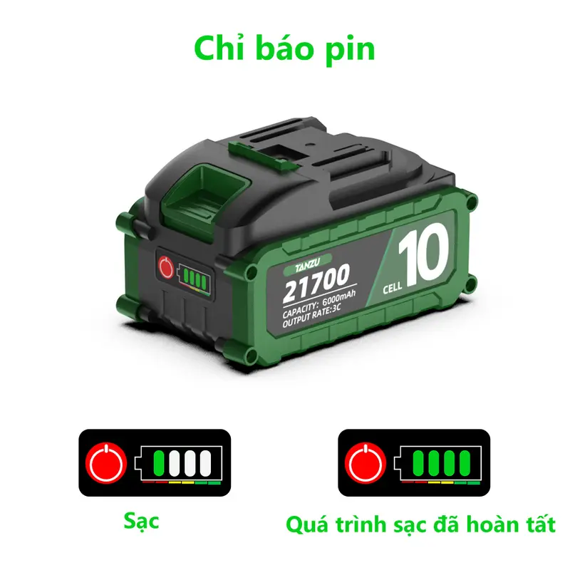Sạc nhanh pin TANZU 1-1.5A, chân pin phổ thông 4cm, điện áp 21v, có chip bảo vệ dòng điện - Phụ kiện điện thoại 4