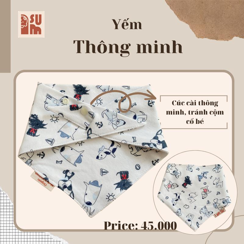 Yếm Tam Giác Vải Cotton  Mềm Mịn Cho Bé Thiết kế Thông Minh 3