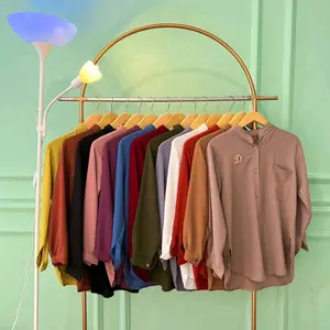 KEMEJA crinkle airflow polos atasan kemeja wanita blouse crinkle airflow Army Denim Army Denim