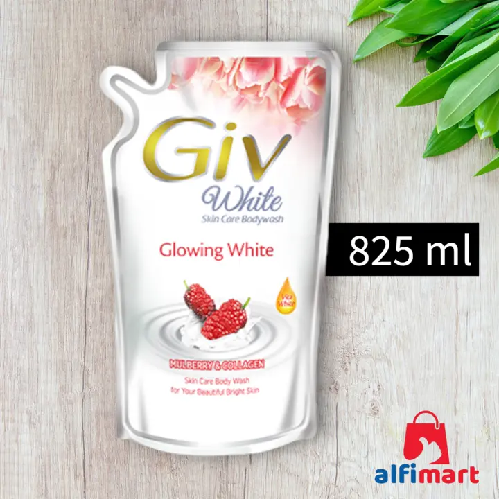 Giv Glowing White Skin Care Bodywash Mulberry & Collagen Refill Besar 825ml 825 ml / Sabun Mandi Cair Giv Putih is ulang 825ml