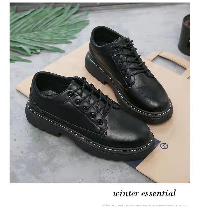 Product Introduction of Leather shoes men's all-match casual height increasing insole shoes men's black student youth leather shoes 10