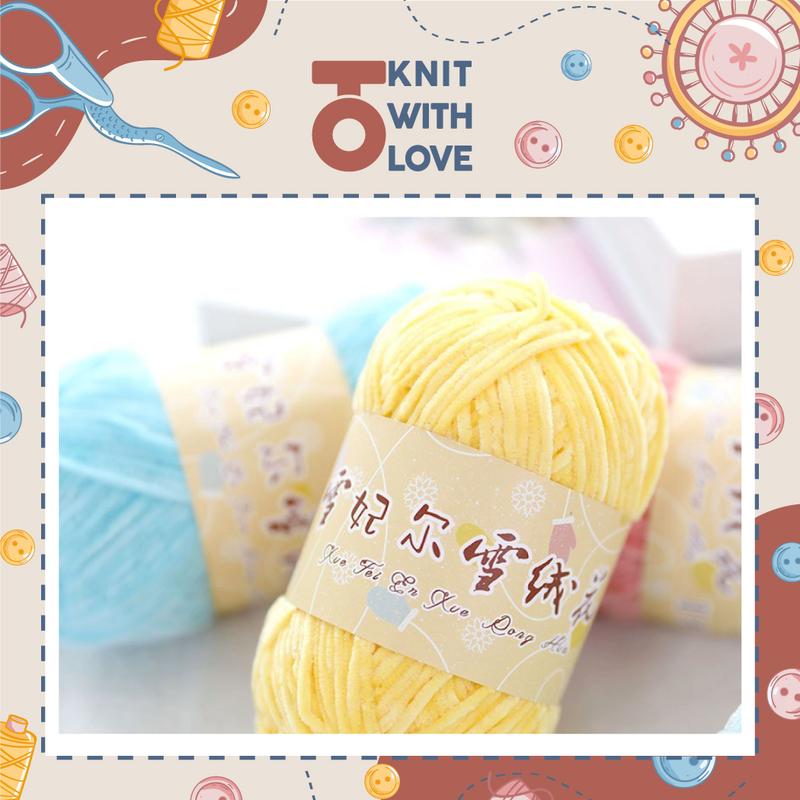 Len nhung 2mm chuyên đan móc thú bông chất liệu siêu mềm mịn không rụng lông an toàn cho em bé cuộn 40gram Diy