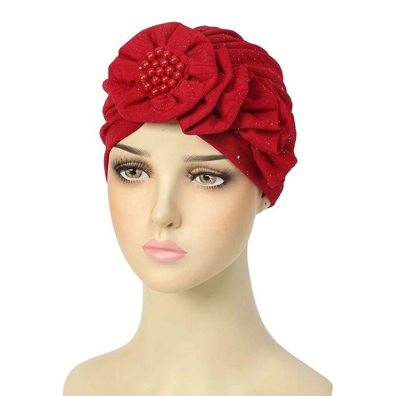 Product Introduction of 2025 Newest wer Turban Indian Hat Beads Beanies Bonnet Chemo Cap Women Muslim Hijab Hair Loss Headscarf Wrap Turbante Mujer 9