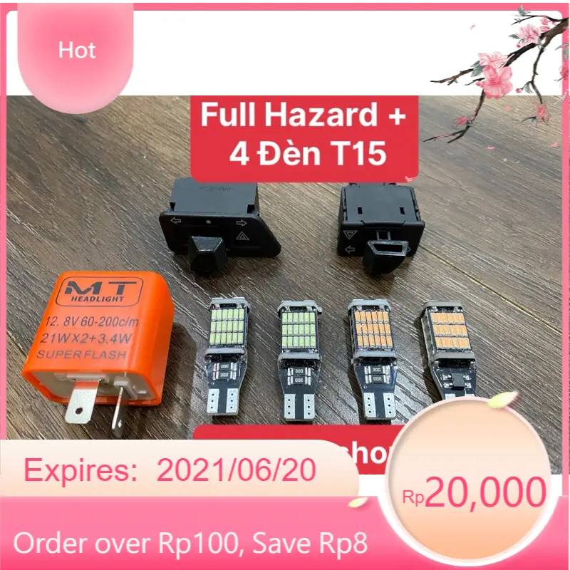 Combo Hazard Wave/Vision/Ab/ 4 Bóng T15 +Công tắc + Chớp Nhanh Xịn
