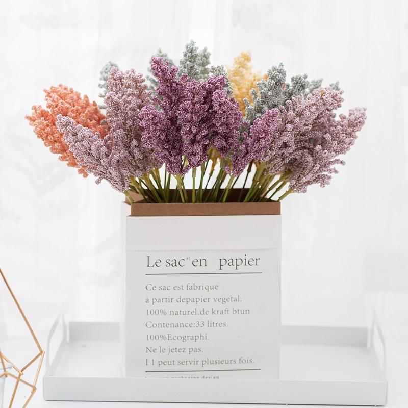 Product Introduction of 6pcs/set Grain Artificial Party Wedding Bouquets Touch Real Fake wer Plant Home Decor 12
