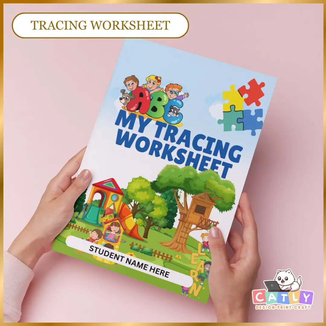TRACING WORKSHEET W/ FREE PENCIL & SHARPENER - 50 pages (FOR KIDS ...