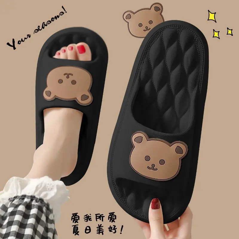 Dép Lười, Dành Cho Nữ, Trong Nhà, Sử Dụng Trong Nhà, Trang Chủ Mùa Hè, Có Thể Đeo Ngoài Trời, Thiết Kế Gấu Mới Dễ Thương, Dép Nữ, Chống Trượt, Đế Dày