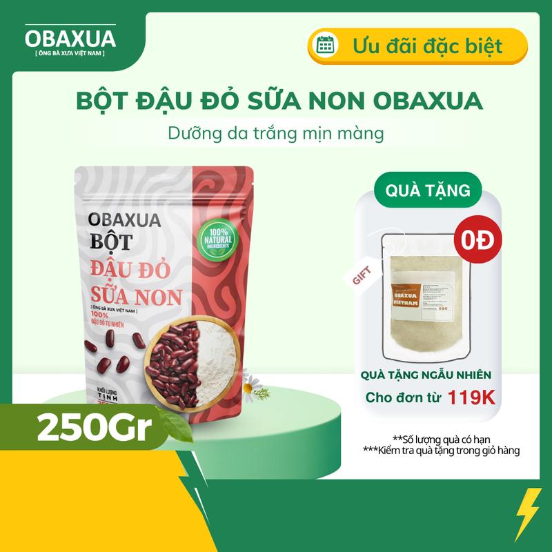 Bột ủ trắng đậu đỏ sữa non Obaxua  250Gr, 500Gr Mask Nữ