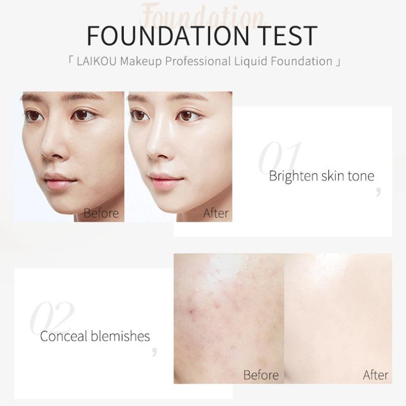 Moist Long-lasting Foundation, Skin-friendly Moisturizing Concealer, Waterproof Full Coverage Natural Makeup Product for Women & Girls 3
