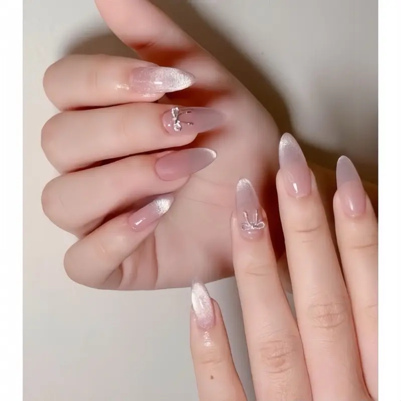 Nailbox thiết kế T25 mắt mèo kim cương mix charrm nơ xinh độ bóng bền cao