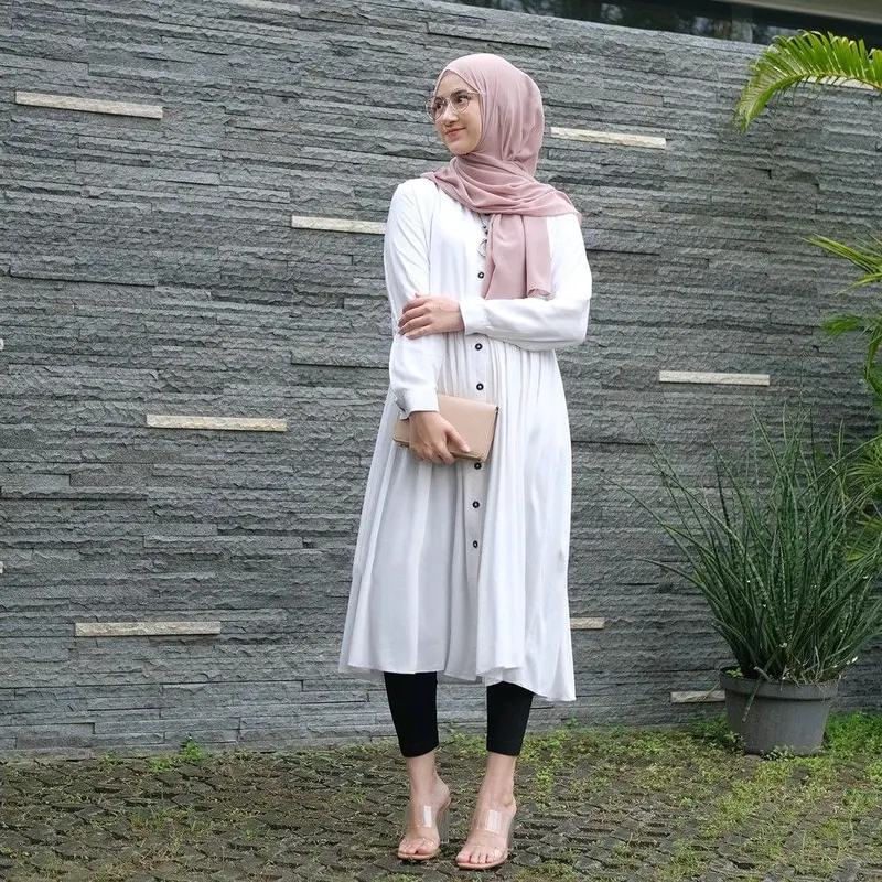 Baju Tunik Wanita Muslim Katun Rayon  Atasan  Cewek Kain halus 7