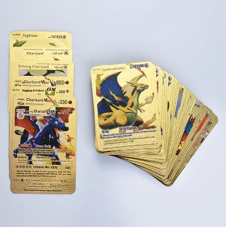 54pcs Kartu Pokemon Logam Emas Vmax GX Energy Card Collection Battle Card QDD kotak  games  Toys 5
